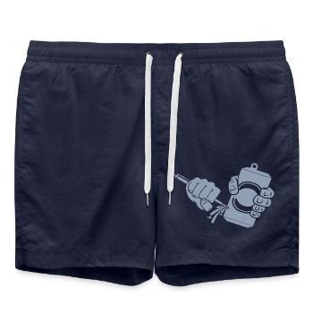 Beer, canned beer, canned piercing - Swim Trunks - french navy - Front - AI Model Male 185 light (185cm)