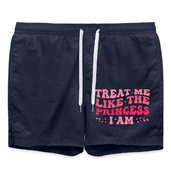 Treat Me Like The Princess I Am Purple Cute Girl - Swim Trunks - french navy - Front - AI Model Male 185 light (185cm)
