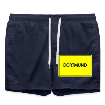 ortsschild dortmund - Badeshorts - French Navy - Vorne - AI Model Male 185 light (185cm)