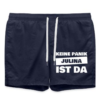 Geschenk für Julina - Badeshorts - French Navy - Vorne - AI Model Male 185 light (185cm)