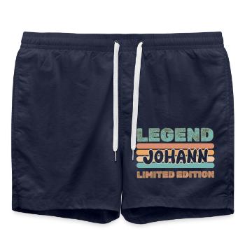 Prénom Johann - Short de bain - bleu marine - Devant - AI Model Male 185 light (185cm)