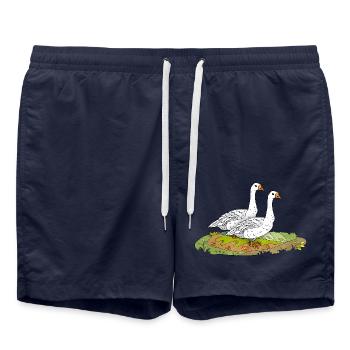 Geese - Swim Trunks - french navy - Front - AI Model Male 185 light (185cm)