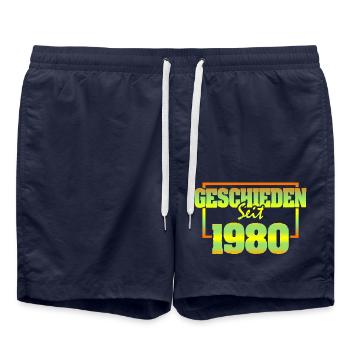 Ehefrau 1980 - Badeshorts - French Navy - Vorne - AI Model Male 185 light (185cm)