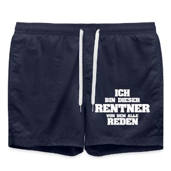 Beruf Rentner - Badeshorts - French Navy - Vorne - AI Model Male 185 light (185cm)