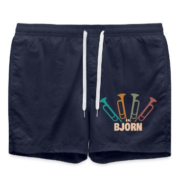 Geschenk für Björn - Badeshorts - French Navy - Vorne - AI Model Male 185 light (185cm)