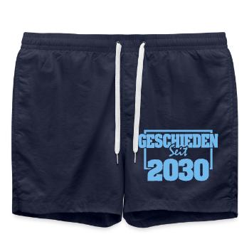 Divorcé 2030 - Short de bain - bleu marine - Devant - AI Model Male 185 light (185cm)