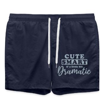 Cute, smart and a little bit dramatic - Swim Trunks - french navy - Front - AI Model Male 185 light (185cm)