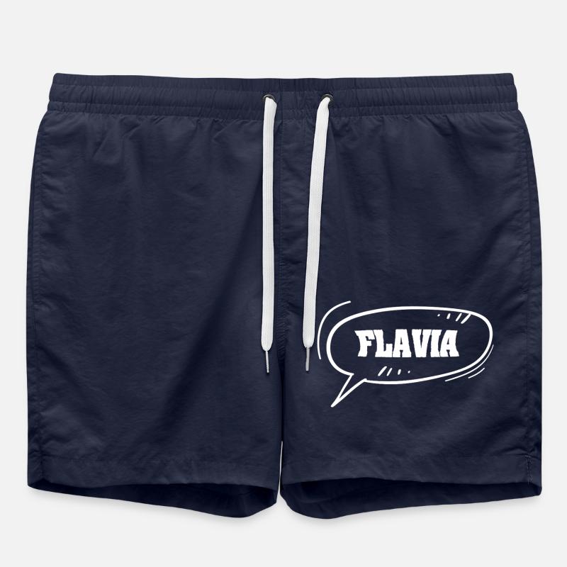 Prénom Flavia - Short de bain - bleu marine