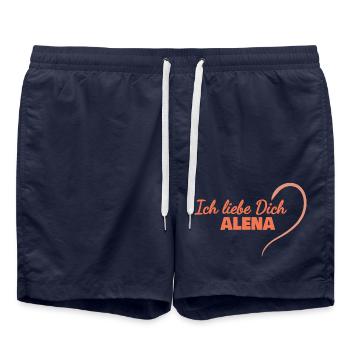 Je t’aime Alena - Short de bain - bleu marine - Devant - AI Model Male 185 light (185cm)