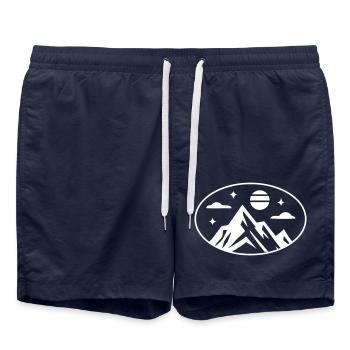 Icône des montagnes - Short de bain - bleu marine - Devant - AI Model Male 185 light (185cm)