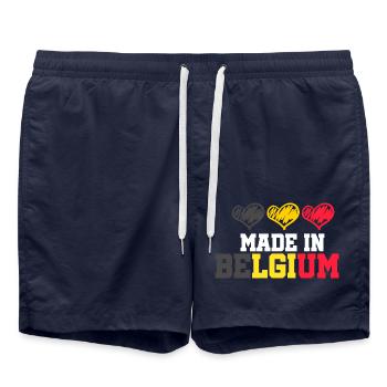 Made in Belgique Bruxelles cadeau belge - Short de bain - bleu marine - Devant - AI Model Male 185 light (185cm)