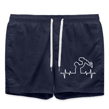 Father And Daughter Heart Rate - Swim Trunks - french navy - Front - AI Model Male 185 light (185cm)