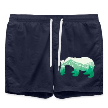 Ours - Le grand cadeau d’amoureux d’animal d’ours de montagne - Short de bain - bleu marine - Devant - AI Model Male 185 light (185cm)