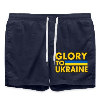 Glory to ukraine - Badeshorts - French Navy - Vorne - AI Model Male 185 light (185cm)