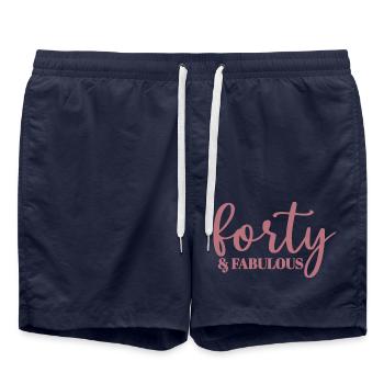 Vierzig & fabelhafter süßer 40. Geburtstag 40 Jahre alt - Badeshorts - French Navy - Vorne - AI Model Male 185 light (185cm)