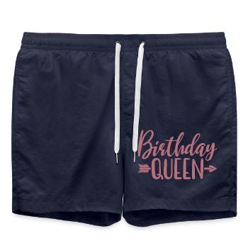 Birthday Queen Women Birthday Party Gift - Swim Trunks - french navy - Front - AI Model Male 185 light (185cm)