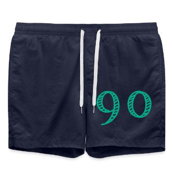 90 ANS. 90e ANNIVERSAIRE. ANNIVERSAIRE 90 ANS. 90 - Short de bain - bleu marine - Devant - AI Model Male 185 light (185cm)