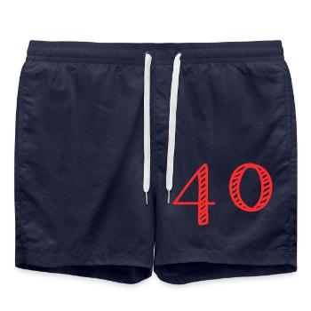 40 JAHRE. 40-jähriges JUBILÄUM. JUBILÄUM 40 JAHRE. 40 - Badeshorts - French Navy - Vorne - AI Model Male 185 light (185cm)