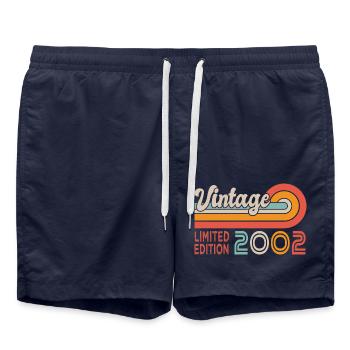 anniversary 20 years vintage 2002 retro - Swim Trunks - french navy - Front - AI Model Male 185 light (185cm)
