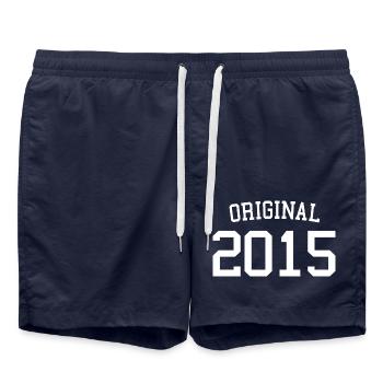 Original 2015 - 8 Years Old, 8th Birthday Kids - Swim Trunks - french navy - Front - AI Model Male 185 light (185cm)