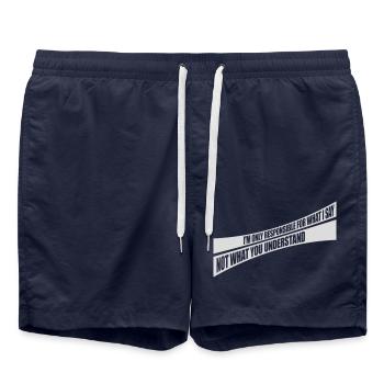 ce que je dis citation - Short de bain - bleu marine - Devant - AI Model Male 185 light (185cm)