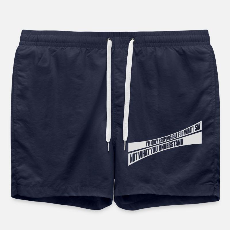what I say quote - Swim Trunks - french navy