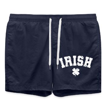 St. Patrick’s Day Gift Shamrock Men, Women, Kids - Swim Trunks - french navy - Front - AI Model Male 185 light (185cm)
