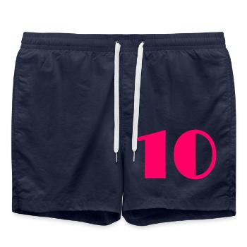 10. 10 JAHRE. 10-JÄHRIGES JUBILÄUM. GEBURTSTAG 10 JAHRE - Badeshorts - French Navy - Vorne - AI Model Male 185 light (185cm)
