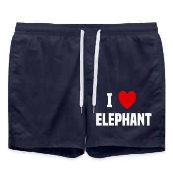 I love Elephant - Short de bain - bleu marine - Devant - AI Model Male 185 light (185cm)