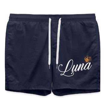 Luna Nom personnalisé pour les femmes Enfants Tout-petits - Luna - Short de bain - bleu marine - Devant - AI Model Male 185 light (185cm)