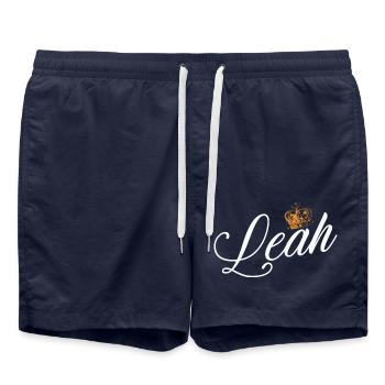 Leah Benutzerdefinierter Name für Frauen Kinder Kleinkinder - Leah - Badeshorts - French Navy - Vorne - AI Model Male 185 light (185cm)
