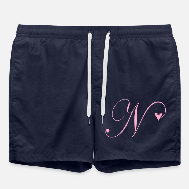 Monogramme N Cœur Vigne - Short de bain - bleu marine