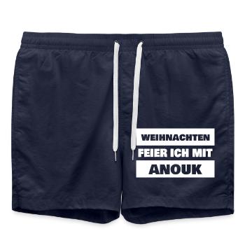 Geschenk für Anouk - Badeshorts - French Navy - Vorne - AI Model Male 185 light (185cm)