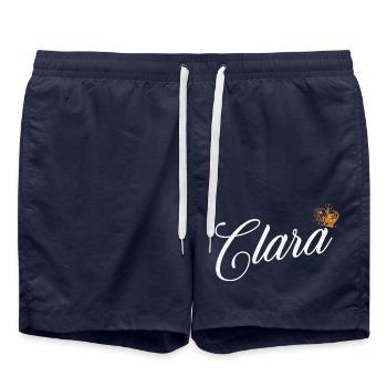 Clara Custom Name für Frauen Kinder Kleinkinder - Clara - Badeshorts - French Navy - Vorne - AI Model Male 185 light (185cm)