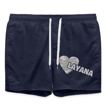 Gift for Layana - Swim Trunks - french navy - Front - AI Model Male 185 light (185cm)