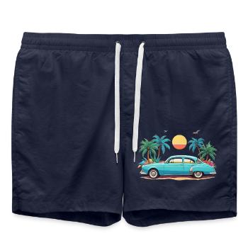 Ambiance estivale - Short de bain - bleu marine - Devant - AI Model Male 185 light (185cm)
