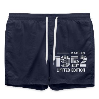 1952 Geburtstagsgeschenkidee 1952 - Badeshorts - French Navy - Vorne - AI Model Male 185 light (185cm)