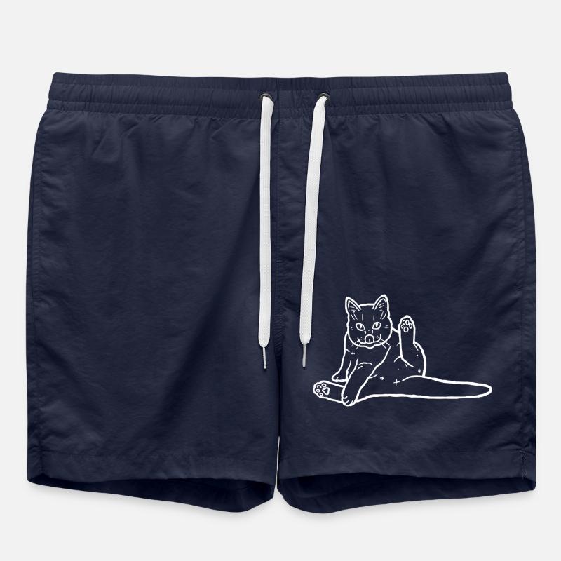 Funny Cat Meme - Cat butt - Swim Trunks - french navy