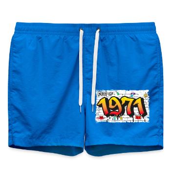 Urban Icon 1971 Graffiti – 54 Years of Timeless - Swim Trunks - cobalt blue - Front