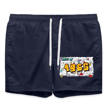 Iconic 1965 Graffiti – 60 Years of Timeless - Swim Trunks - french navy - Front - AI Model Male 185 light (185cm)