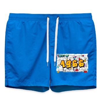 Retro Rebel 1966 Graffiti – 59 Years of Urban - Swim Trunks - cobalt blue - Front