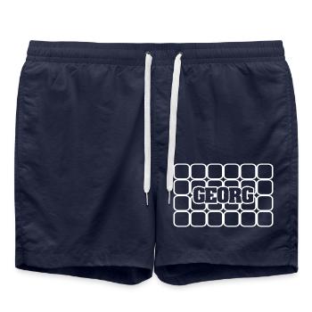 Man's name: Georg - Swim Trunks - french navy - Front - AI Model Male 185 light (185cm)