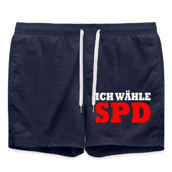 Ich wähle spd - Badeshorts - French Navy - Vorne - AI Model Male 185 light (185cm)