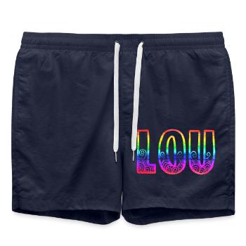 lou rs arc-en-ciel - Short de bain - bleu marine - Devant - AI Model Male 185 light (185cm)