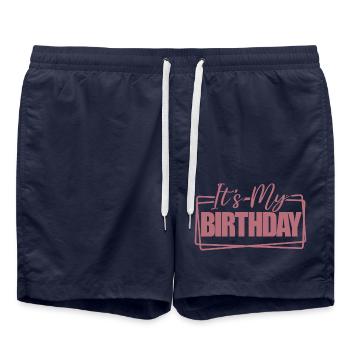 It's My Birthday Cool Birthday Party Gift & Outfit - Swim Trunks - french navy - Front - AI Model Male 185 light (185cm)