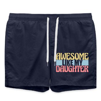 Awesome Like My Daughter - Swim Trunks - french navy - Front - AI Model Male 185 light (185cm)