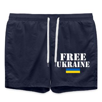 Free ukraine - Swim Trunks - french navy - Front - AI Model Male 185 light (185cm)