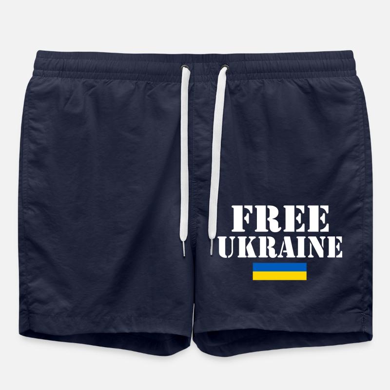 Free ukraine - Short de bain - bleu marine