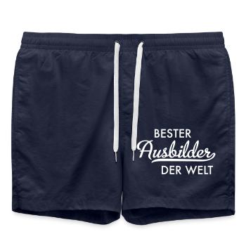 Bester Ausbilder der Welt - Badeshorts - French Navy - Vorne - AI Model Male 185 light (185cm)
