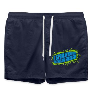 speak lyrics and sarcasm - Swim Trunks - french navy - Front - AI Model Male 185 light (185cm)
